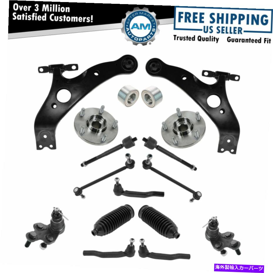 ボールジョイント 16PCステアリングサスペンションキットコントロールアームタイロッドスウェイバーハブベアリング 16pc Steering Suspension Kit Control Arms Tie Rods Sway Bars Hubs Bearings【並行輸入品】