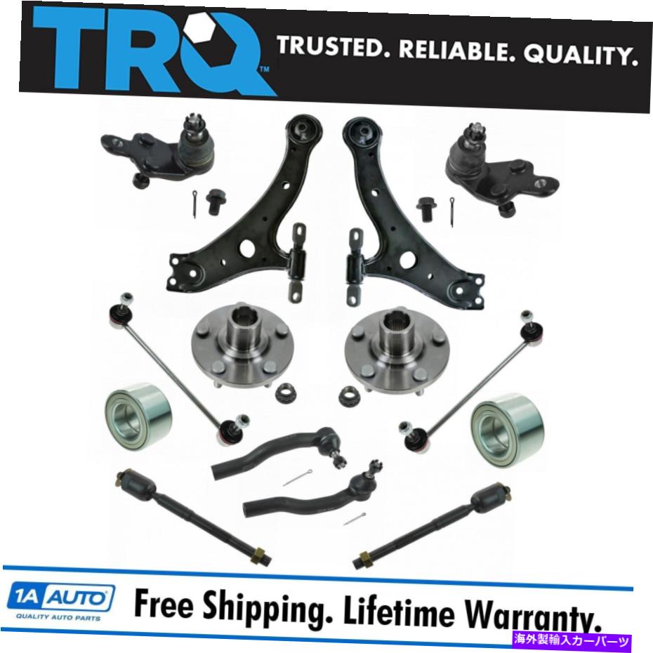 ボールジョイント TRQ 14PCステアリングサスペンションキットホイールベアリングタイロッド制御アームエンドリンク TRQ 14pc Steering Suspension Kit Wheel Bearings Tie Rods Control Arms End Links【並行輸入品】