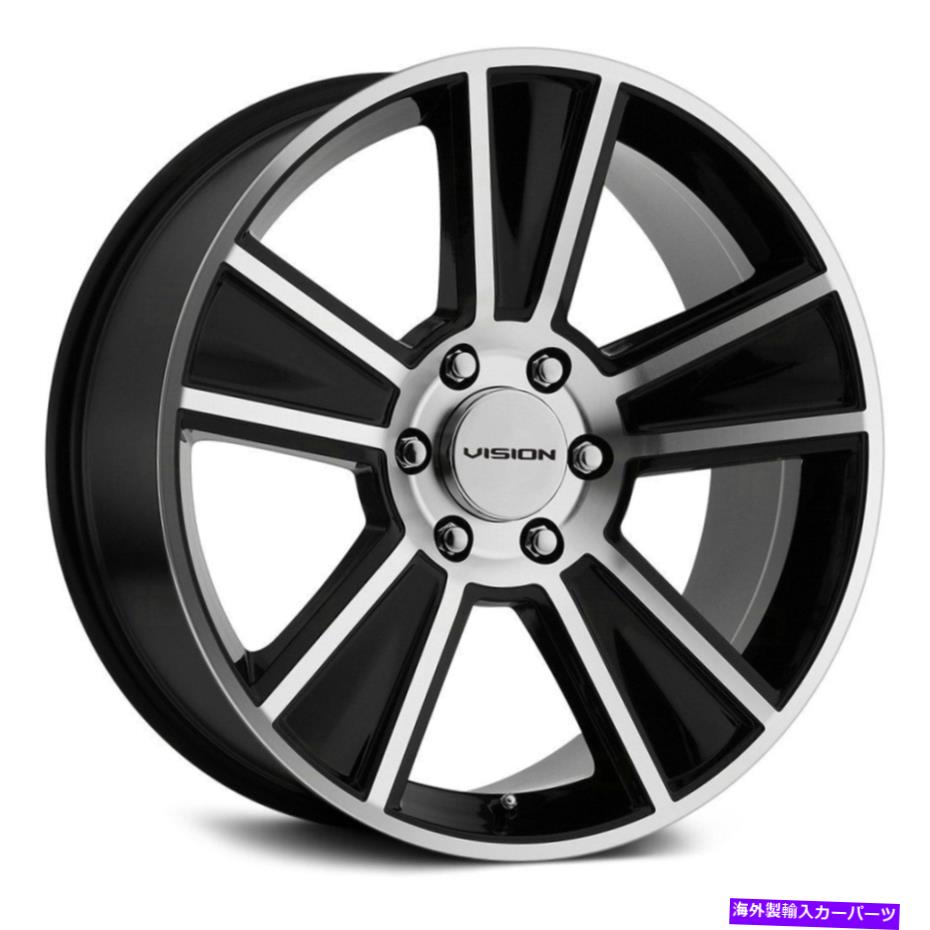 ホイール　４本セット Vision StunnerWheels20x10（23、5x114.3、71.5）4のブラックリムセット Vision STUNNER Wheels 20x10 (23, 5x114.3, 71.5) Black Rims Set of 4【並行輸入品】