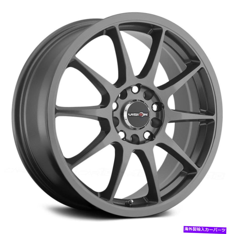 ホイール　４本セット ビジョン425ベインホイール16x7（38、4x114.3、73.1）4のガンメタルリムセット Vision 425 BANE Wheels 16x7 (38, 4x114.3, 73.1) Gunmetal Rims Set of 4【並行輸入品】