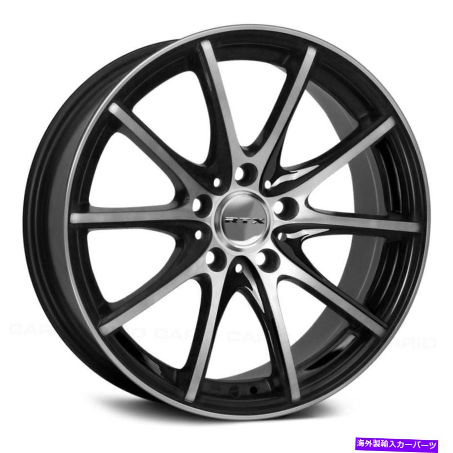 ホイール　４本セット RTXスネアホイール17x7.5（42、5x114.3、73.1）4のブラックリムセット RTX SNARE Wheels 17x7.5 (42, 5x114.3, 73.1) Black Rims Set of 4【並行輸入品】