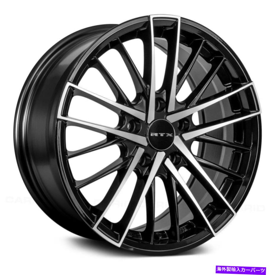 ホイール　４本セット rtx stixホイール16x7（40、5x114.3、73.1）4のブラックリムセット RTX STIX Wheels 16x7 (40, 5x114.3, 73.1) Black Rims Set of 4【並行輸入品】