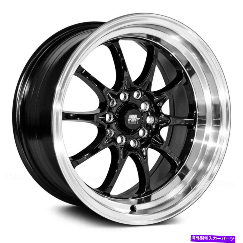 ホイール　４本セット MST MT11ホイール15x8（0、4x114.3、73.1）4のブラックリムセット MST MT11 Wheels 15x8 (0, 4x114.3, 73.1) Black Rims Set of 4【並行輸入品】