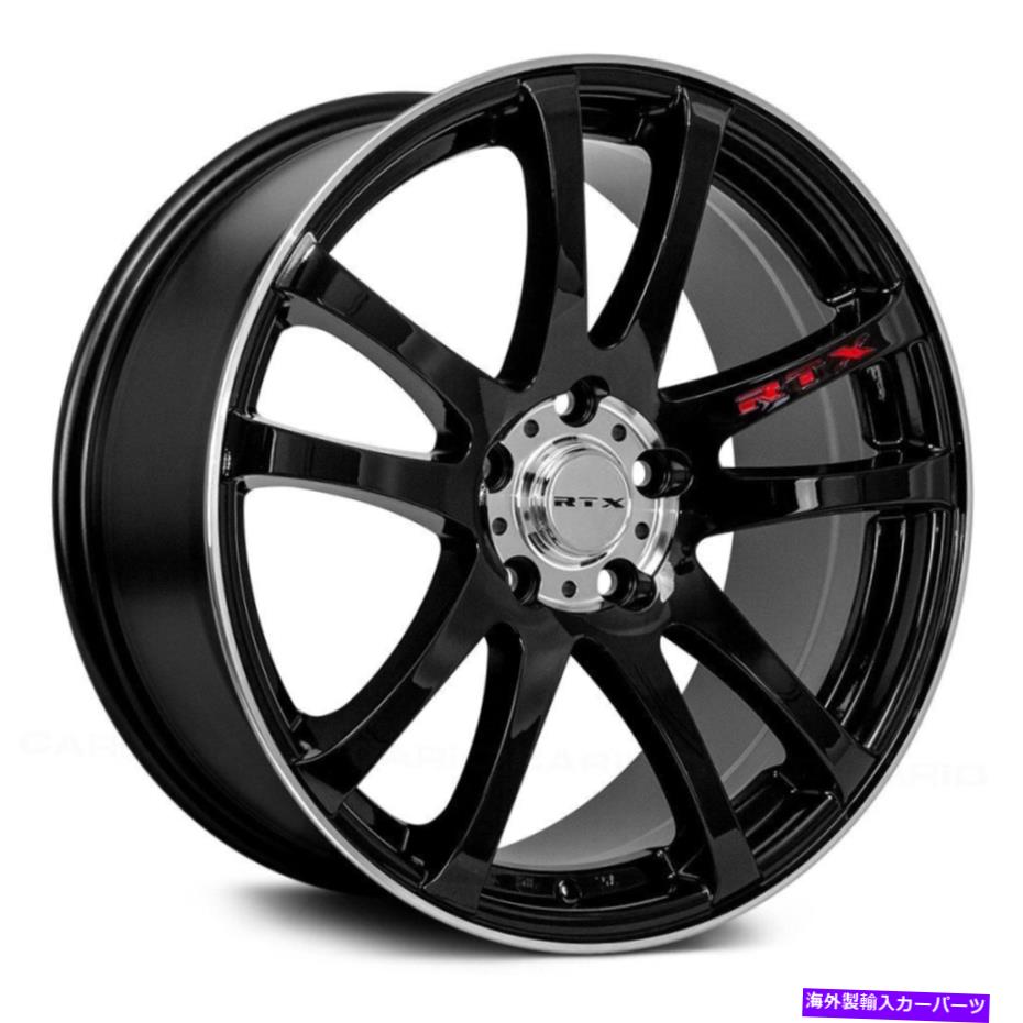 ホイール　４本セット RTXツインホイール17x7.5（42、5x114.3、73.1）4のブラックリムセット RTX TWIN Wheels 17x7.5 (42, 5x114.3, 73.1) Black Rims Set of 4【並行輸入品】