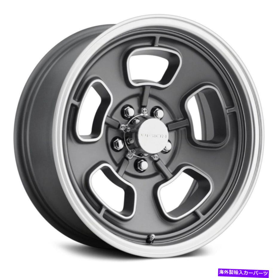 ホイール　４本セット ビジョン148シフトホイール15x7（6、5x120.65、83）4の灰色のリムセット Vision 148 SHIFT Wheels 15x7 (6, 5x120.65, 83) Gray Rims Set of 4【並行輸入品】