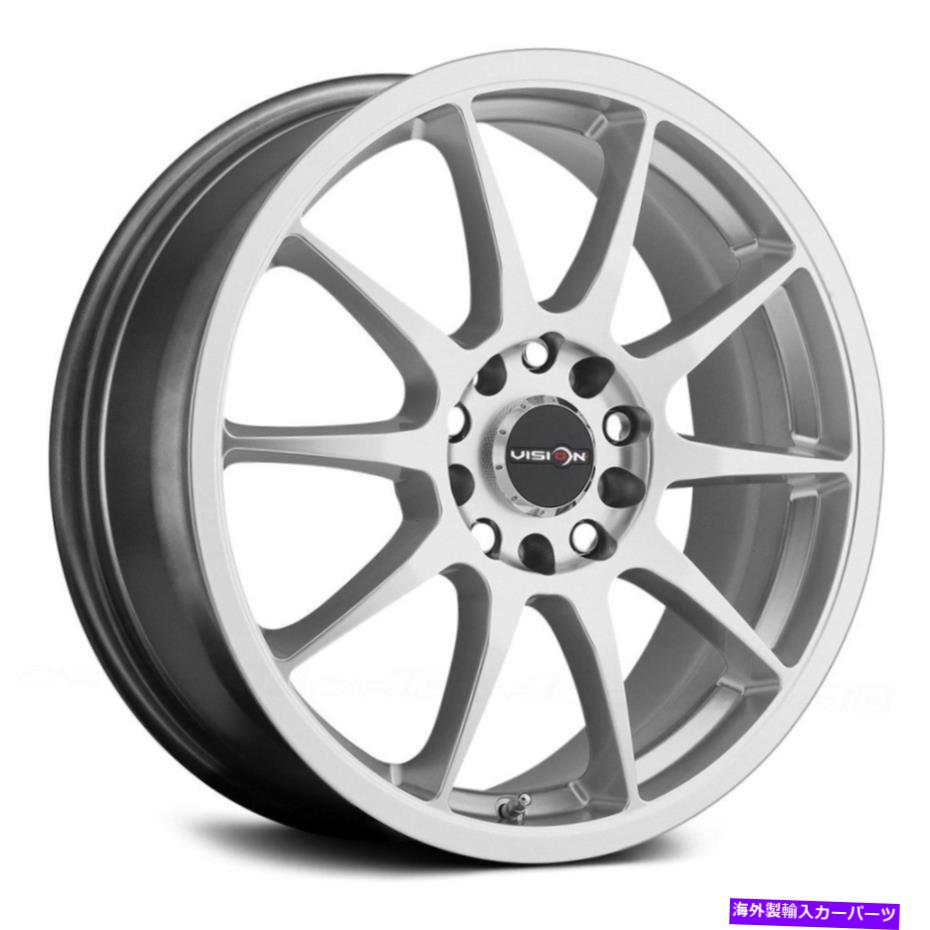 ホイール　４本セット ビジョン425ベインホイール16x7（38、5x114.3、73.1）シルバーリムセット4 Vision 425 BANE Wheels 16x7 (38, 5x114.3, 73.1) Silver Rims Set of 4【並行輸入品】