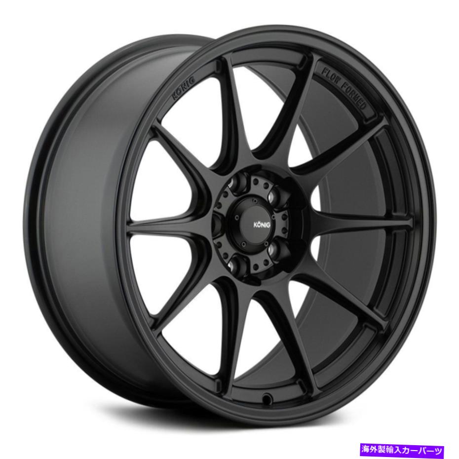 ホイール　４本セット konig dekagramホイール15x9（35、4x100、73.1）4のブラックリムセット Konig DEKAGRAM Wheels 15x9 (35, 4x100, 73.1) Black Rims Set of 4【並行輸入品】