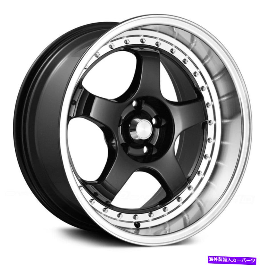 ホイール　４本セット Konig SSMホイール18x8（45、5x114.3、73.1）4のブラックリムセット Konig SSM Wheels 18x8 (45, 5x114.3, 73.1) Black Rims Set of 4【並行輸入品】