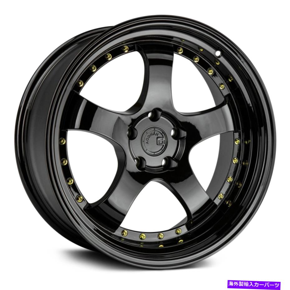 ホイール 4本セット Aodhan AH03ホイール16x8(15、4x114.3、73.1)4のブラックリムセット Aodhan AH03 Wheels 16x8 (15, 4x114.3, 73.1) Black Rims Set of 4【並行輸入品】|Us Custom Parts Shop USDM