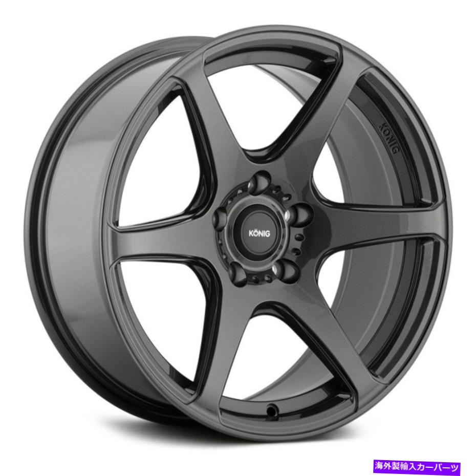ホイール 4本セット Konig Tandem Wheels 18x8(45、5x114.3、73.1)4のグラファイトリムセット Konig Tandem Wheels 18x8 (45, 5x114.3, 73.1) Graphite Rims Set of 4【並行輸入品】|Us Custom Parts Shop USDM