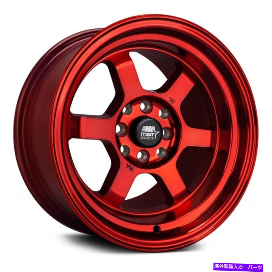 ホイール　４本セット MSTタイム攻撃ホイール15x8（0、4x114.3、73.1）4の赤いリムセット MST Time Attack Wheels 15x8 (0, 4x114.3, 73.1) Red Rims Set of 4【並行輸入品】