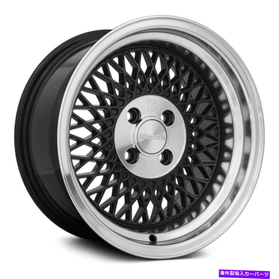 ホイール　４本セット Klutch SL1ホイール15x8.5（20、4x108、73.1）4のブラックリムセット Klutch SL1 Wheels 15x8.5 (20, 4x108, 73.1) Black Rims Set of 4【並行輸入品】