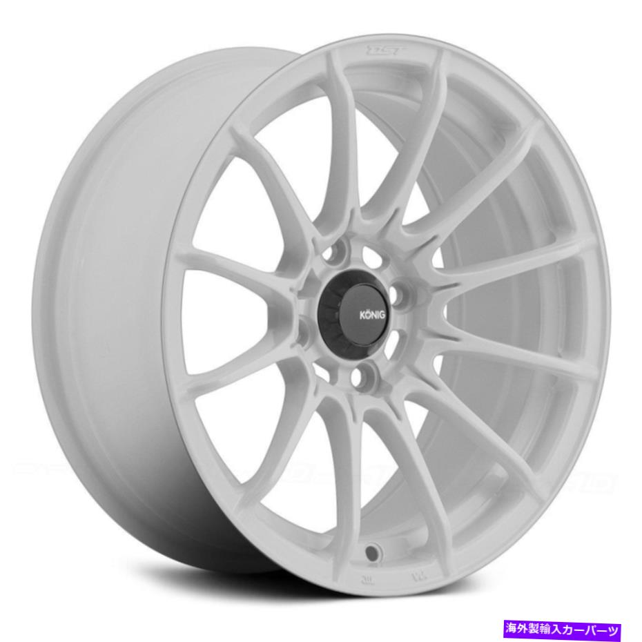 ホイール　４本セット Konig Dialin Wheels 15x7（35、4x100、73.1）4の白いリムセット Konig DIAL-IN Wheels 15x7 (35, 4x100, 73.1) White Rims Set of 4【並行輸入品】