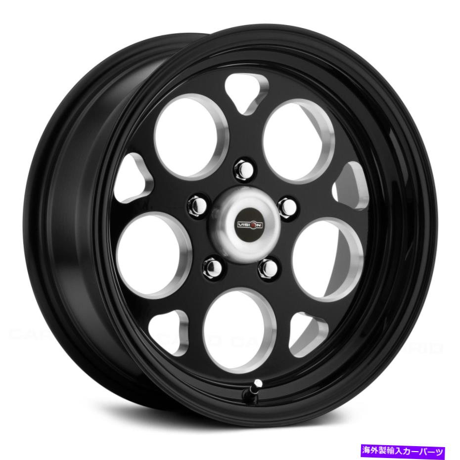 ホイール　４本セット ビジョン561スポーツマグホイール15x8（0、5x114.3、83.1）4のブラックリムセット Vision 561 SPORT MAG Wheels 15x8 (0, 5x114.3, 83.1) Black Rims Set of 4【並行輸入品】