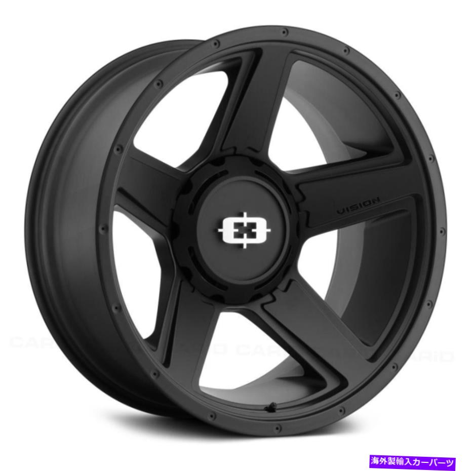 ホイール　４本セット ビジョン390エンパイアトレーラーホイール16x6（0、6x139.7、108）4のブラックリムセット Vision 390 EMPIRE TRAILER Wheels 16x6 (0, 6x139.7, 108) Black Rims Set of 4【並行輸入品】