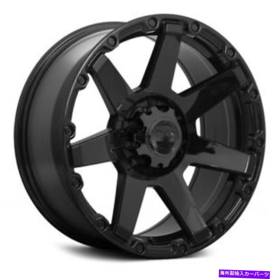ホイール　４本セット Dai Alloys DW98 Barrett Wheels 17x8（20、8x180、124.3）4のブラックリムセット DAI Alloys DW98 BARRETT Wheels 17x8 (20, 8x180, 124.3) Black Rims Set of 4【並行輸入品】