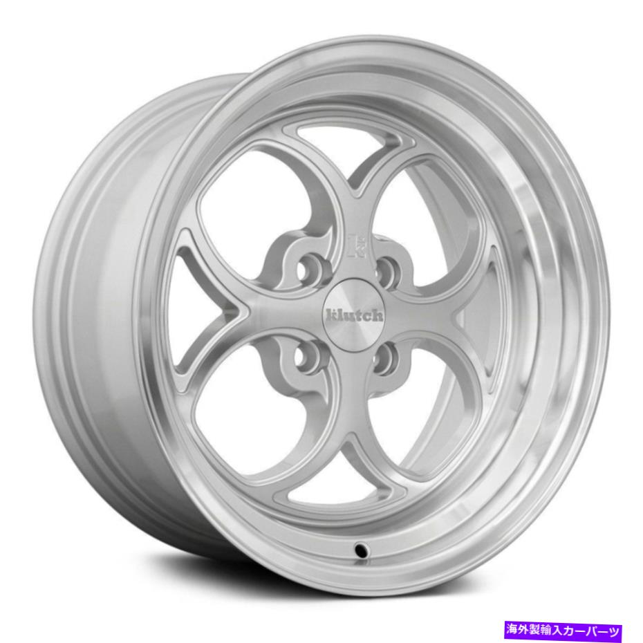 ホイール　４本セット Klutch SL2ホイール15x8.5（17、4x108、73.1）4のシルバーリムセット Klutch SL2 Wheels 15x8.5 (17, 4x108, 73.1) Silver Rims Set of 4【並行輸入品】