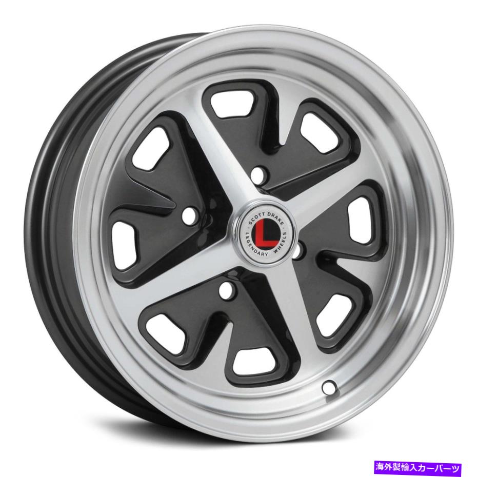 ホイール　４本セット 伝説のマグナム400ホイール15x6（5、4x114.3、72.3）4の炭縁セット Legendary MAGNUM 400 Wheels 15x6 (5, 4x114.3, 72.3) Charcoal Rims Set of 4【並行輸入品】｜Us Custom Parts Shop USDM