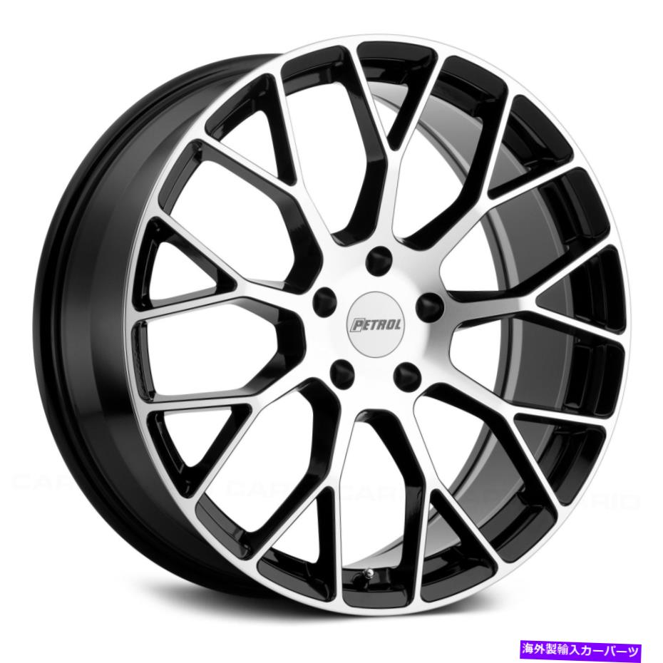 ホイール　４本セット ガソリンP2Bホイール16x7（40、5x114.3、72.1）4のブラックリムセット Petrol P2B Wheels 16x7 (40, 5x114.3, 72.1) Black Rims Set of 4【並行輸入品】