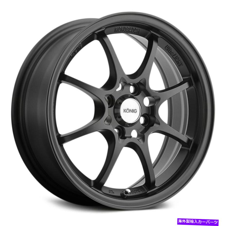 ホイール　４本セット Konig Heliumホイール15x6.5（40、4x100、73.1）4のブラックリムセット Konig HELIUM Wheels 15x6.5 (40, 4x100, 73.1) Black Rims Set of 4【並行輸入品】