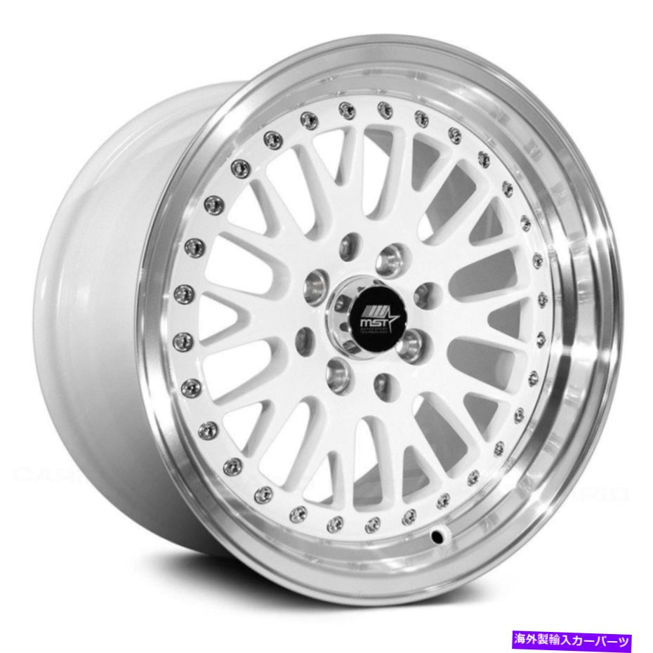 ホイール　４本セット MST MT10ホイール15x8（25、4x114.3、73.1）4のホワイトリムセット MST MT10 Wheels 15x8 (25, 4x114.3, 73.1) White Rims Set of 4【並行輸入品】