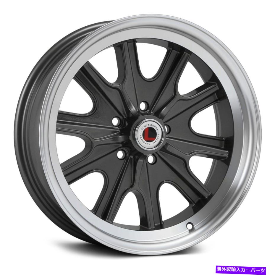 ホイール　４本セット 伝説的なHB 45ホイール15x7（7、5x114.3、79.3）4の炭のリムセット Legendary HB 45 Wheels 15x7 (7, 5x114.3, 79.3) Charcoal Rims Set of 4【並行輸入品】