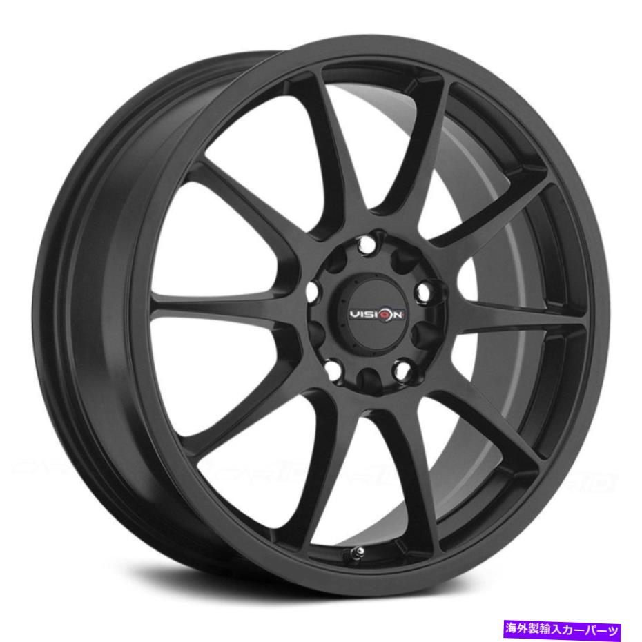 ホイール 4本セット ビジョン425ベインホイール15x6.5(38、5x114.3、73.1)4のブラックリムセット Vision 425 BANE Wheels 15x6.5 (38, 5x114.3, 73.1) Black Rims Set of 4【並行輸入品】|Us Custom Parts Shop USDM