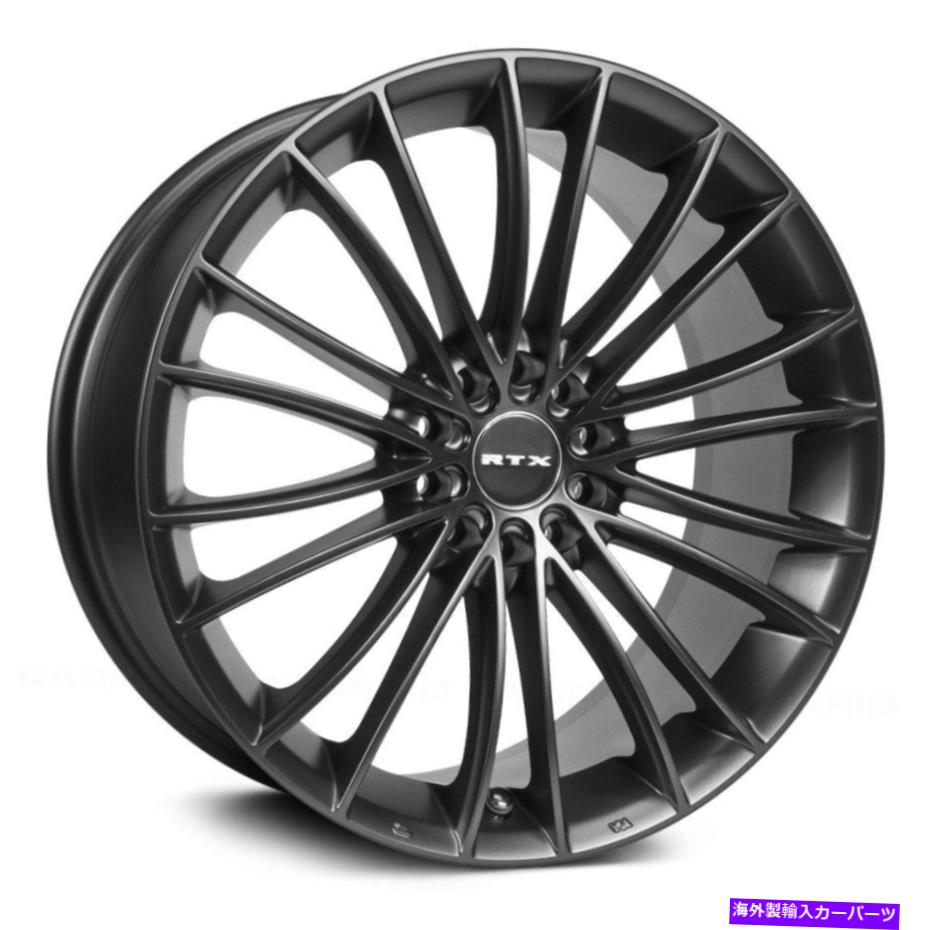 ホイール　４本セット RTXタービンIIホイール18x8（42、5x114.3、73.1）4のブラックリムセット RTX TURBINE II Wheels 18x8 (42, 5x114.3, 73.1) Black Rims Set of 4【並行輸入品】