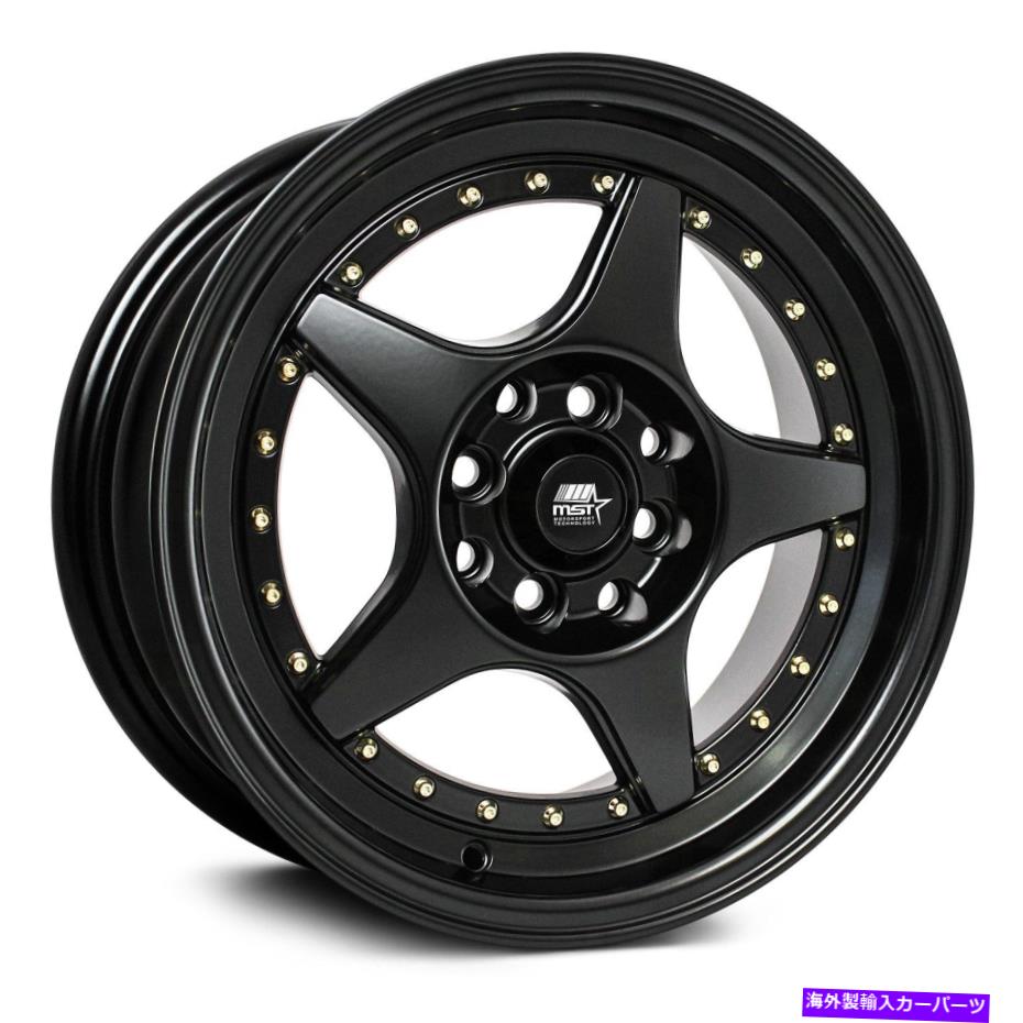 ホイール　４本セット MST MT42ホイール15x7（25、4x114.3、73.1）4のブラックリムセット MST MT42 Wheels 15x7 (25, 4x114.3, 73.1) Black Rims Set of 4【並行輸入品】 252,648円
