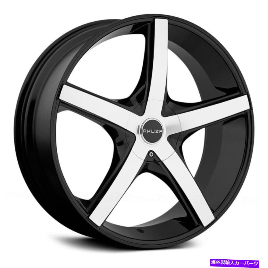 ホイール　４本セット Akuza 848軸ホイール18x8（45、4x114.3、73）4のブラックリムセット Akuza 848 AXIS Wheels 18x8 (45, 4x114.3, 73) Black Rims Set of 4【並行輸入品】