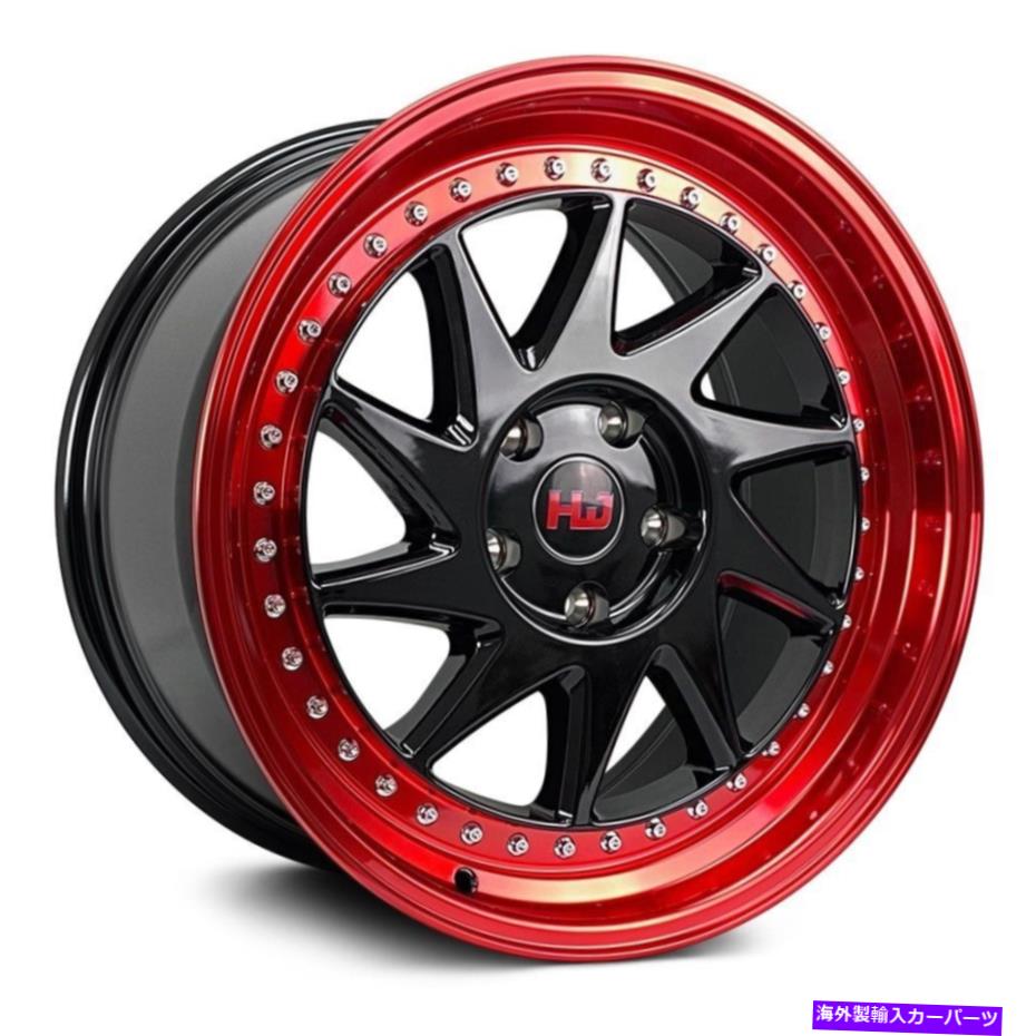 ホイール　４本セット HEMI HM2ホイール18x8.5（35、5x114.3、73.1）4のブラックリムセット Hemi HM2 Wheels 18x8.5 (35, 5x114.3, 73.1) Black Rims Set of 4【並行輸入品】