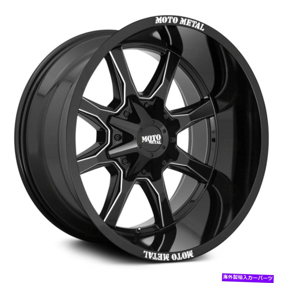 ホイール　４本セット Moto Metal Mo970ホイール17x8（0、6x139.7、106.1）4のブラックリムセット Moto Metal MO970 Wheels 17x8 (0, 6x139.7, 106.1) Black Rims Set of 4【並行輸入品】