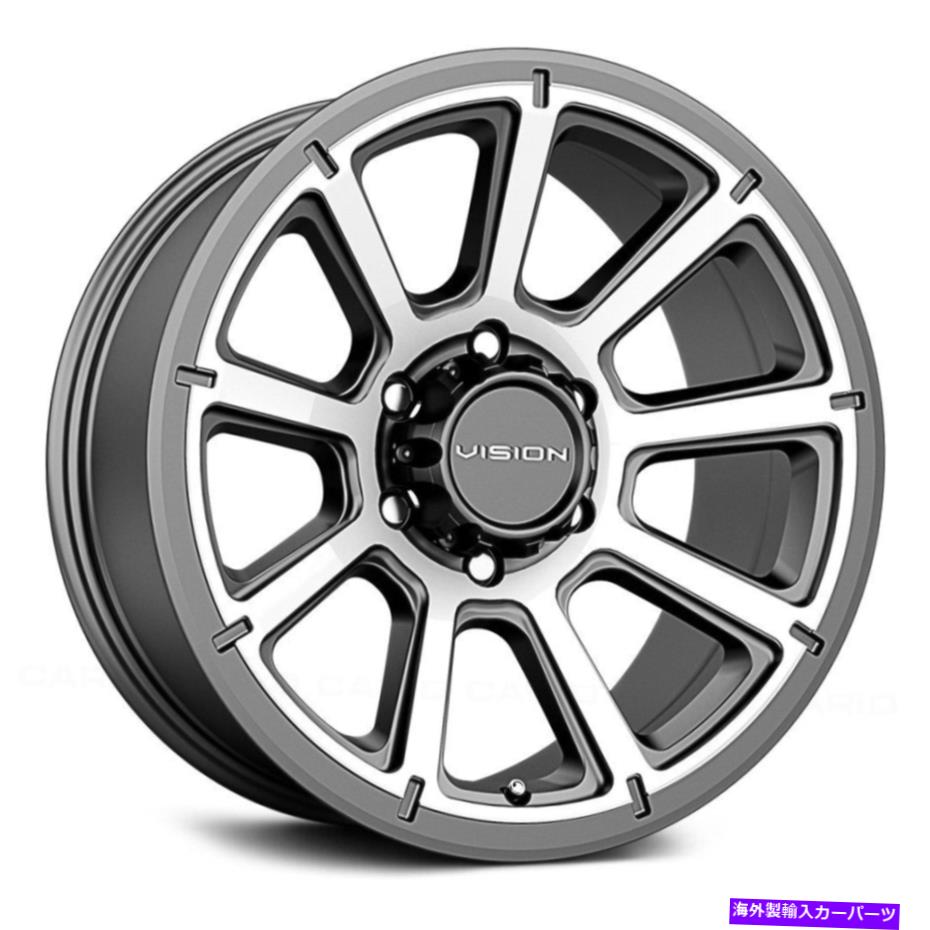 ホイール　４本セット ビジョン353タービンホイール17x8.5（18、8x165.1、125.2）4のガンメタルリムセット Vision 353 TURBINE Wheels 17x8.5 (18, 8x165.1, 125.2) Gunmetal Rims Set of 4【並行輸入品】