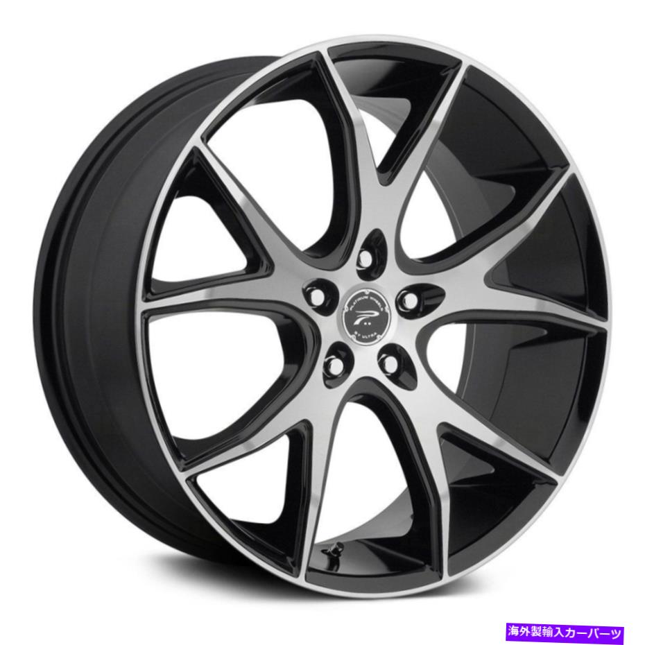 ホイール　４本セット Platinum 419Uは、419Uハイヤー18x8（40、5x114.3、72.62）4のブラックリムセット Platinum 419U RECLUSE Wheels 18x8 (40, 5x114.3, 72.62) Black Rims Set of 4【並行輸入品】