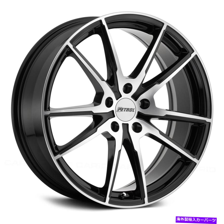 ホイール　４本セット ガソリンP0Aホイール18x8（35、5x100、72.1）4のブラックリムセット Petrol P0A Wheels 18x8 (35, 5x100, 72.1) Black Rims Set of 4【並行輸入品】