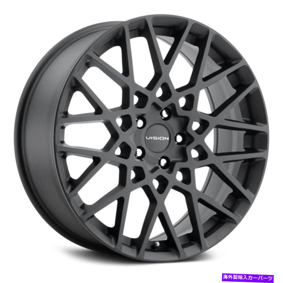 ホイール　４本セット ビジョン474反動ホイール18x8（38、5x120.65、73.1）4のブラックリムセット Vision 474 RECOIL Wheels 18x8 (38, 5x120.65, 73.1) Black Rims Set of 4【並行輸入品】