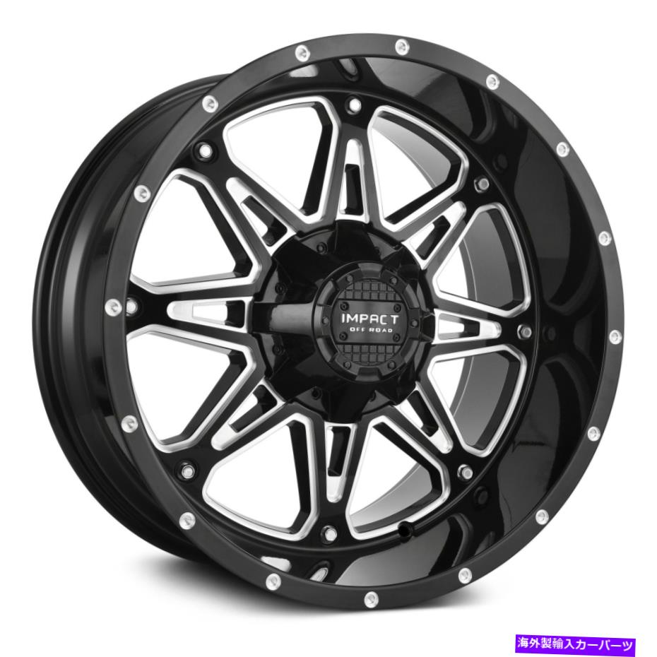 ホイール　４本セット 衝撃道路810ホイール17x9（0、6x139.7、106.1）4のブラックリムセット Impact Off Road 810 Wheels 17x9 (0, 6x139.7, 106.1) Black Rims Set of 4【並行輸入品】
