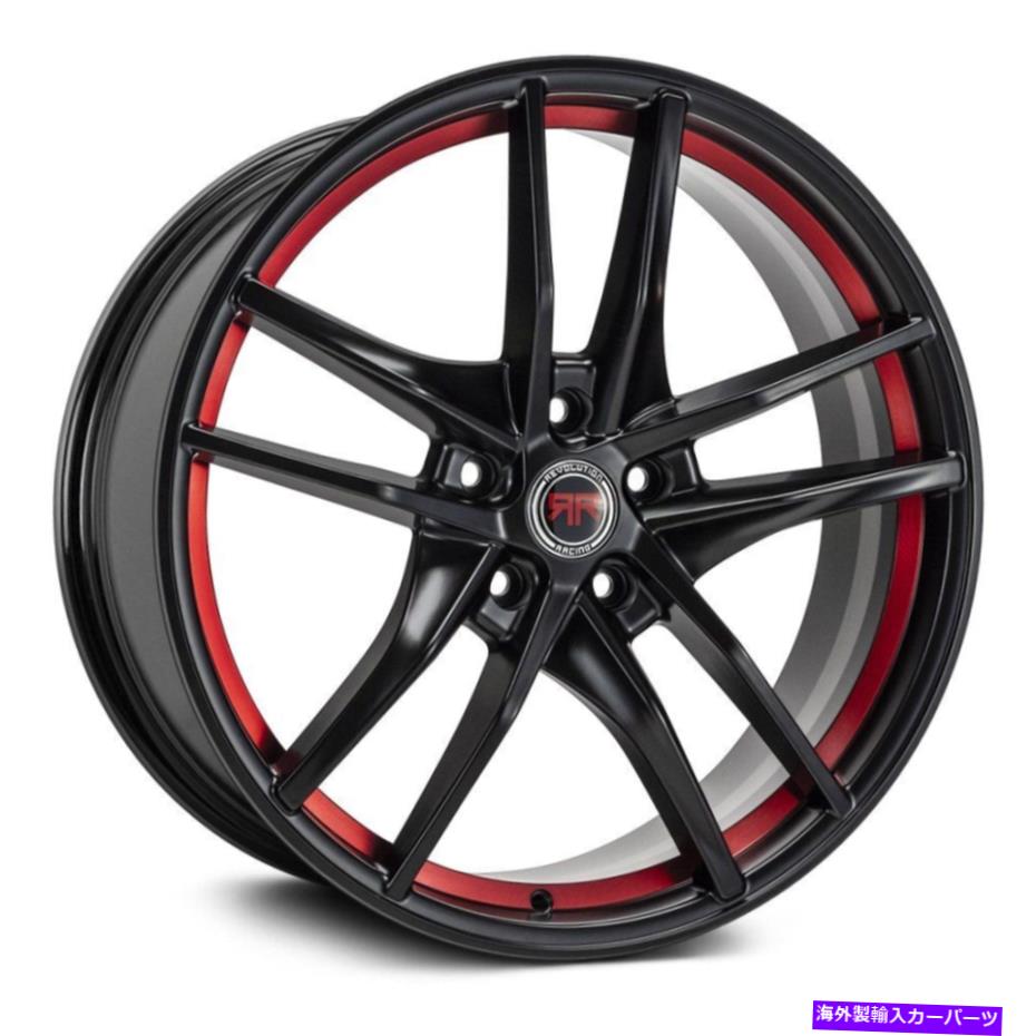 ホイール　４本セット Revolution Racing RR28ホイール17x7.5（40、5x114.3、73.1）4のブラックリムセット Revolution Racing RR28 Wheels 17x7.5 (40, 5x114.3, 73.1) Black Rims Set of 4【並行輸入品】