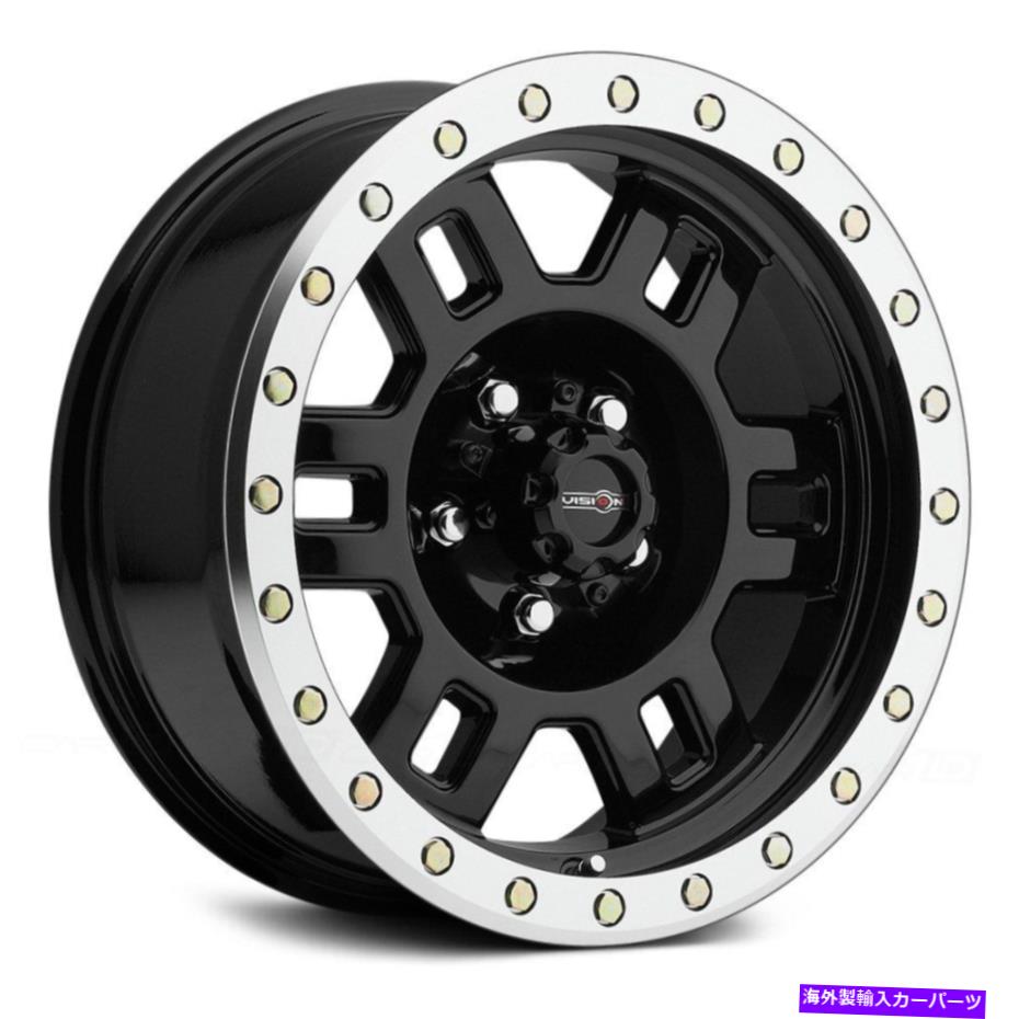 ホイール　４本セット ビジョン398マンクスホイール18x9（18、5x139.7、108）4のブラックリムセット Vision 398 MANX Wheels 18x9 (18, 5x139.7, 108) Black Rims Set of 4【並行輸入品】