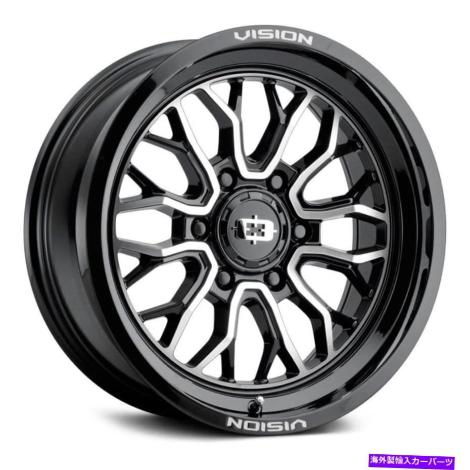 ホイール　４本セット Vision 402 Riot Wheels 18x9（-12、6x139.7、106.2）4のブラックリムセット Vision 402 RIOT Wheels 18x9 (-12, 6x139.7, 106.2) Black Rims Set of 4【並行輸入品】