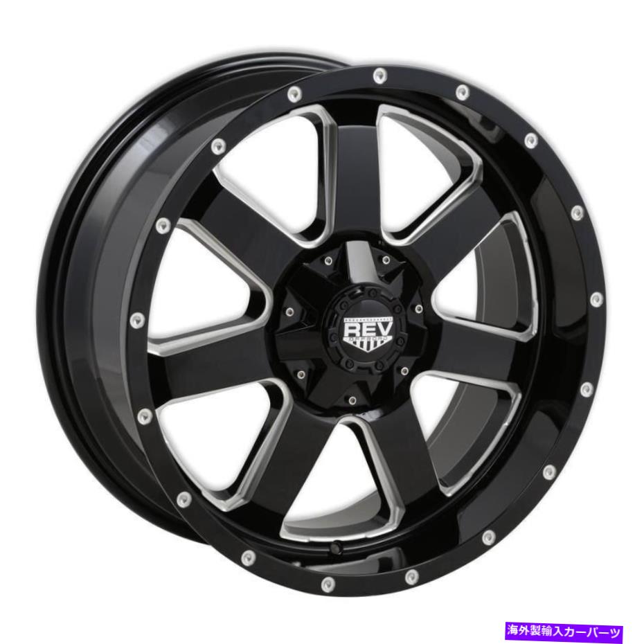 ホイール　４本セット Rev 885ホイール20x9（-12、5x127、87）4のブラックリムセット REV 885 Wheels 20x9 (-12, 5x127, 87) Black Rims Set of 4【並行輸入品】