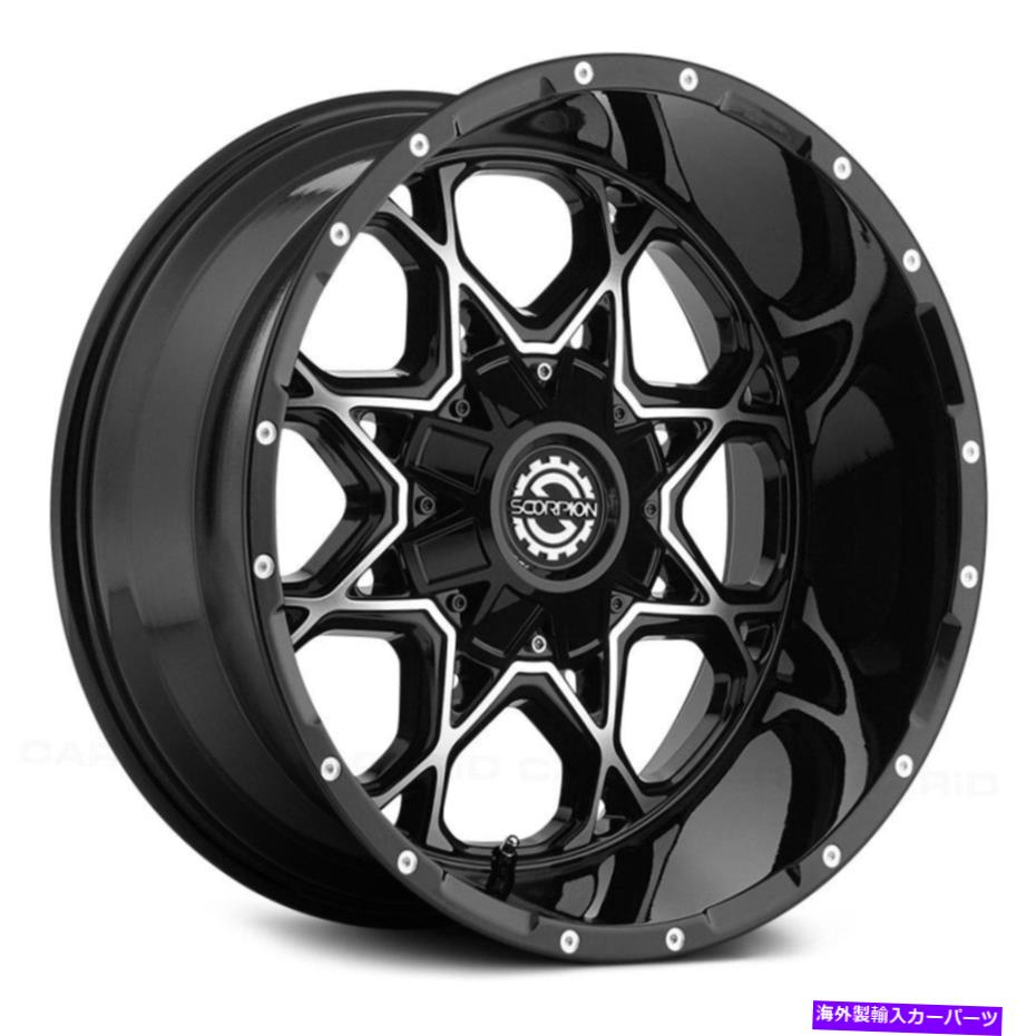 ホイール 4本セット Scorpion SC10ホイール20x9(-12、6x139.7、106.1)4のブラックリムセット Scorpion SC10 Wheels 20x9 (-12, 6x139.7, 106.1) Black Rims Set of 4【並行輸入品】