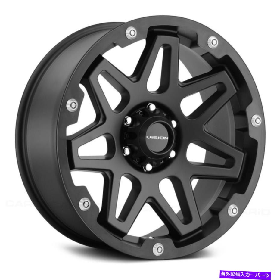 ホイール　４本セット ビジョン416 SE7enホイール17x7（0、5x114.3、83）4のブラックリムセット Vision 416 SE7EN Wheels 17x7 (0, 5x114.3, 83) Black Rims Set of 4【並行輸入品】｜Us Custom Parts Shop USDM