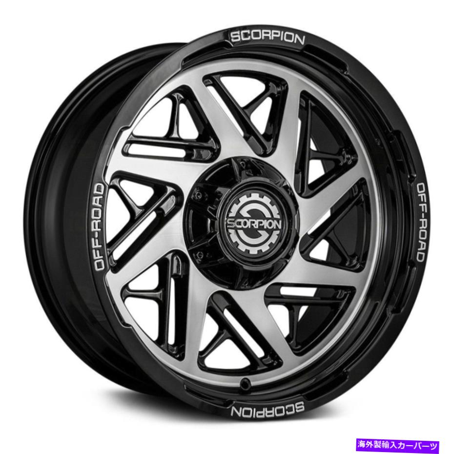 ホイール　４本セット スコーピオン解体ホイール20x10（-19、6x135、106.1）4のブラックリムセット Scorpion DEMOLITION Wheels 20x10 (-19, 6x135, 106.1) Black Rims Set of 4【並行輸入品】
