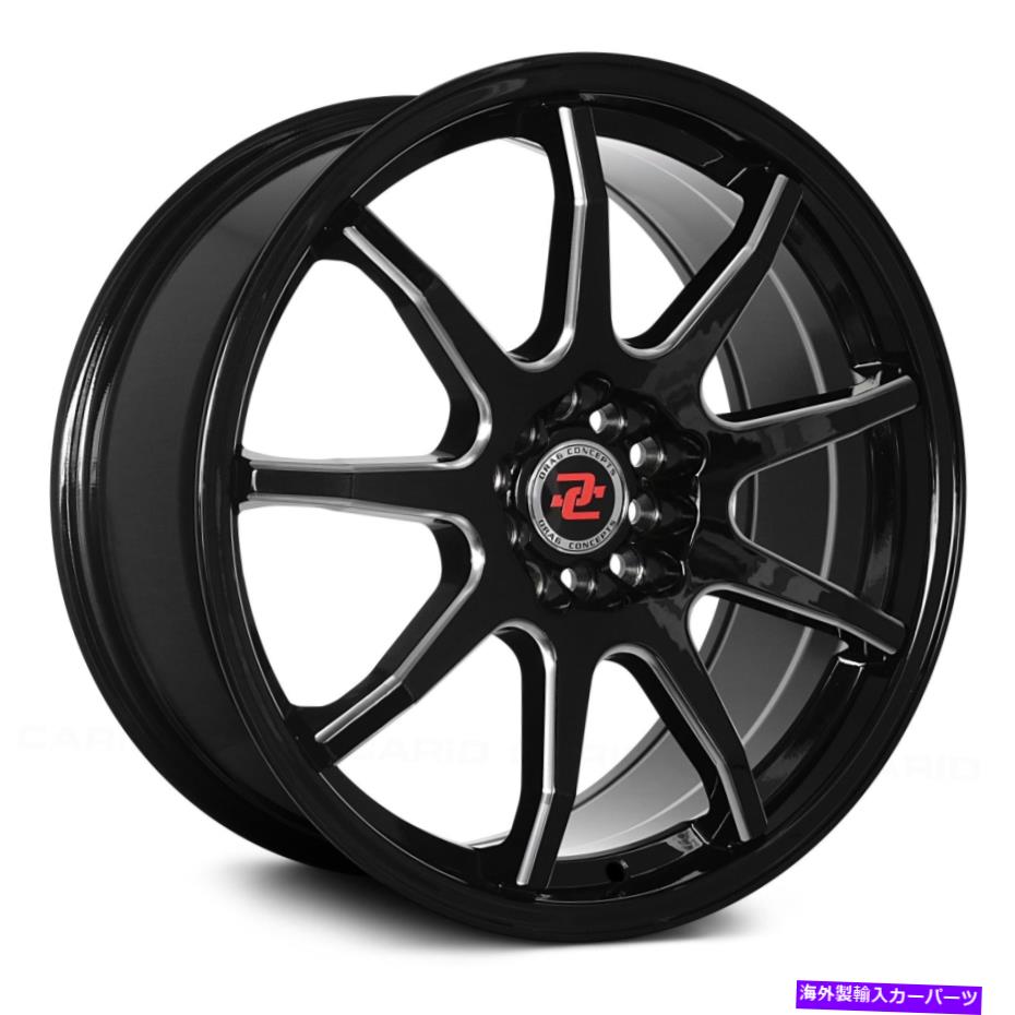 ホイール　４本セット ドラッグコンセプトR-31ホイール18x8（35、5x114.3、73.1）4のブラックリムセット Drag Concepts R-31 Wheels 18x8 (35, 5x114.3, 73.1) Black Rims Set of 4【並行輸入品】