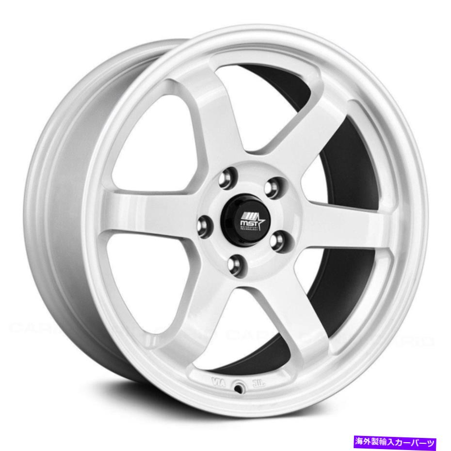 ホイール　４本セット MST MT01ホイール18x9.5（35、5x114.3、73.1）4のホワイトリムセット MST MT01 Wheels 18x9.5 (35, 5x114.3, 73.1) White Rims Set of 4【並行輸入品】