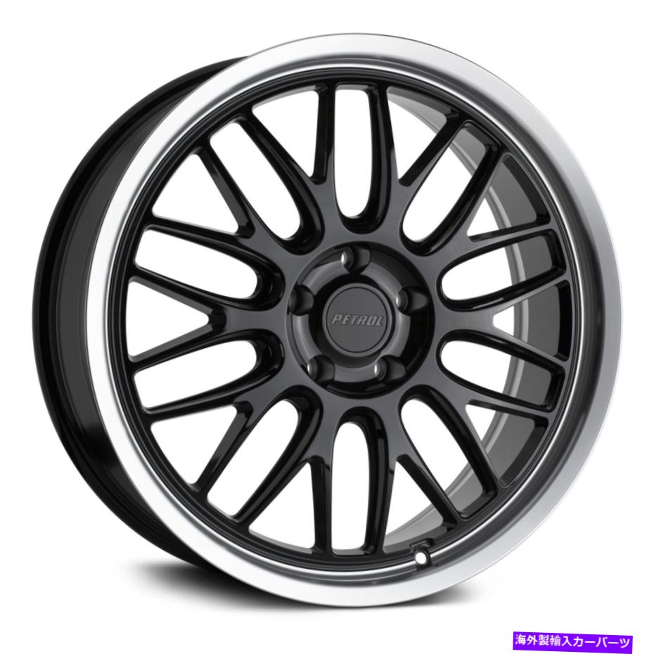 ホイール　４本セット ガソリンP4Cホイール18x8（40、5x110、72.1）4のブラックリムセット Petrol P4C Wheels 18x8 (40, 5x110, 72.1) Black Rims Set of 4【並行輸入品】