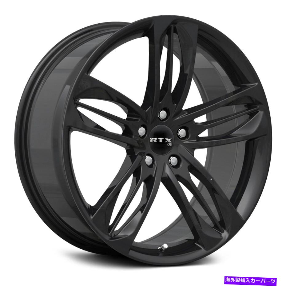 ホイール　４本セット RTX MinatoWheels 18x8（45、5x114.3、64.1）4のブラックリムセット RTX MINATO Wheels 18x8 (45, 5x114.3, 64.1) Black Rims Set of 4【並行輸入品】