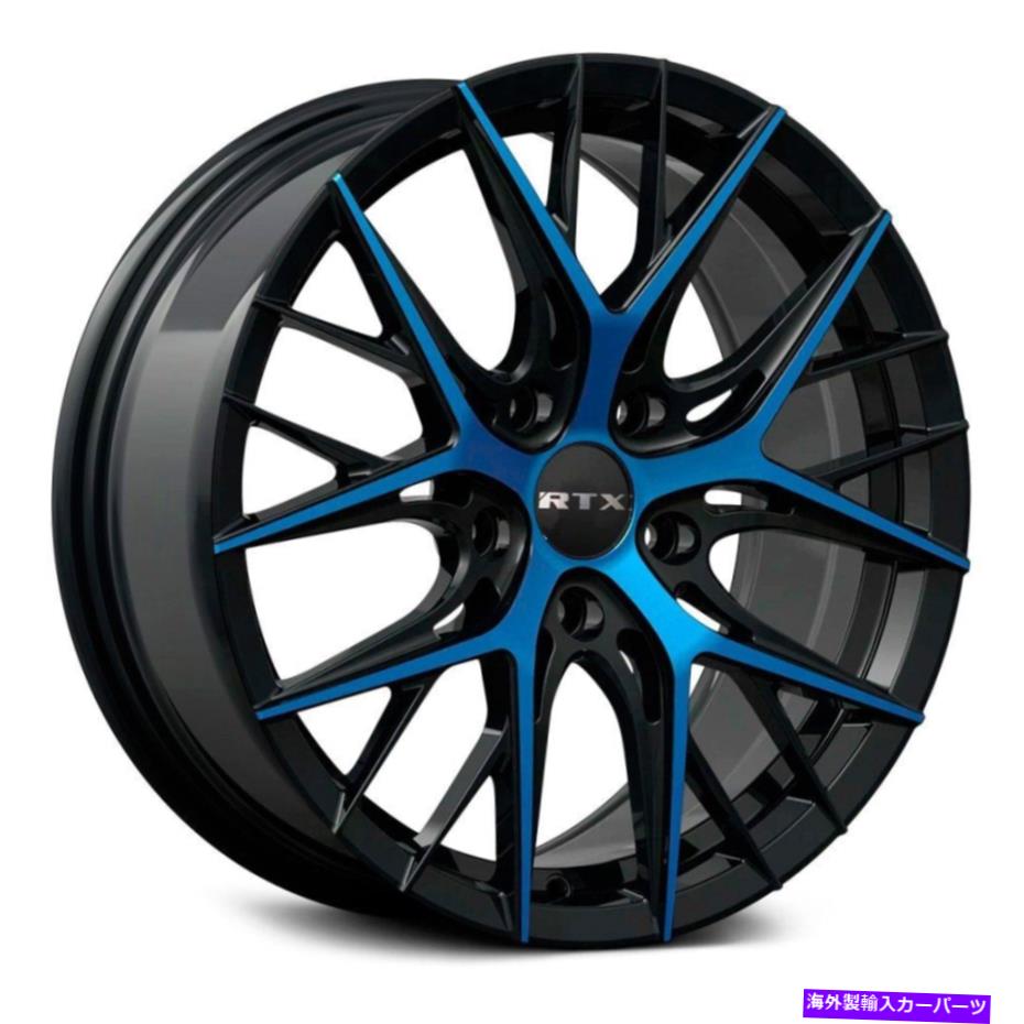 ホイール　４本セット rtx valkyrieホイール18x8（40、5x114.3、73.1）4のブラックリムセット RTX Valkyrie Wheels 18x8 (40, 5x114.3, 73.1) Black Rims Set of 4【並行輸入品】