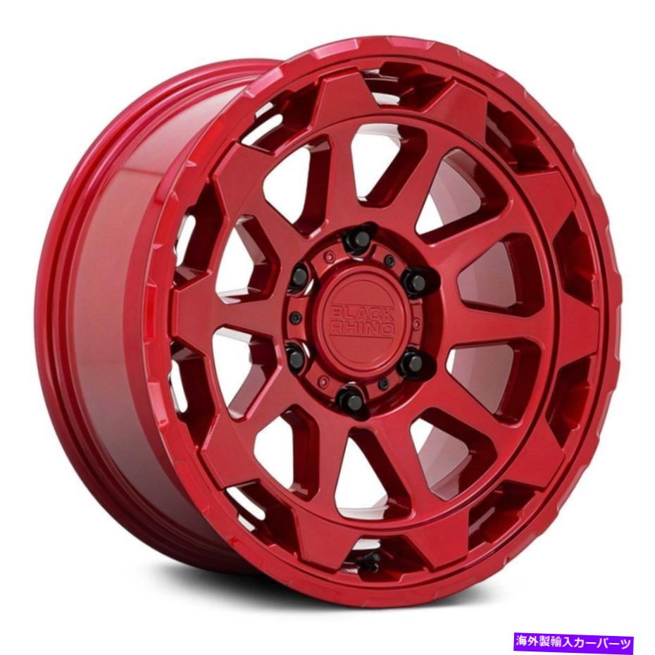 ホイール　４本セット ブラックサイロローターホイール17x8.5（12、6x139.7、112.1）4の赤いリムセット Black Rhino ROTOR Wheels 17x8.5 (12, 6x139.7, 112.1) Red Rims Set of 4【並行輸入品】